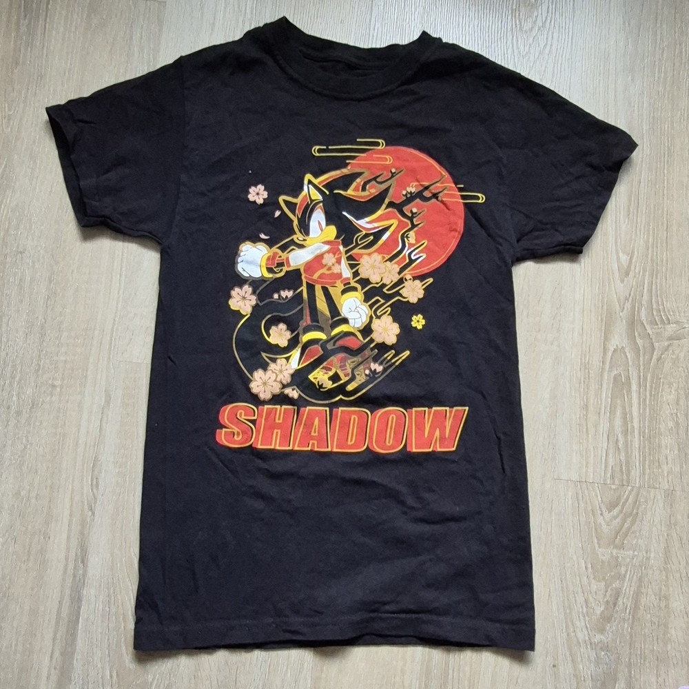 Shadow the Hedgehog Graphic Tee - Black with Red & Yellow Art